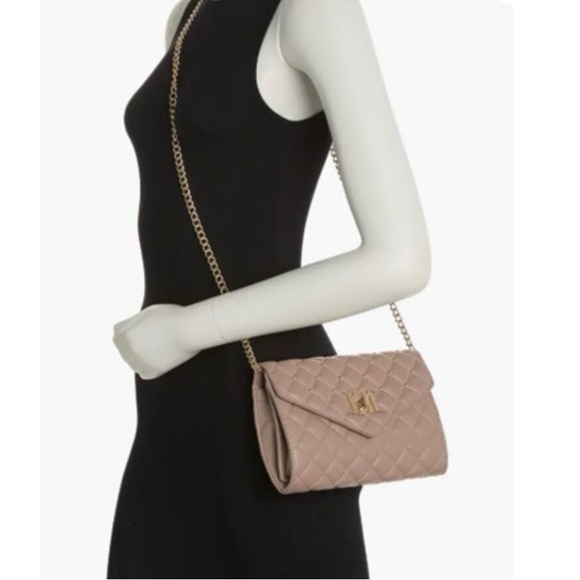 Badgley Mischka Diamond Quilt Convertible Crossbody - Taupe - Picture 2 of 4